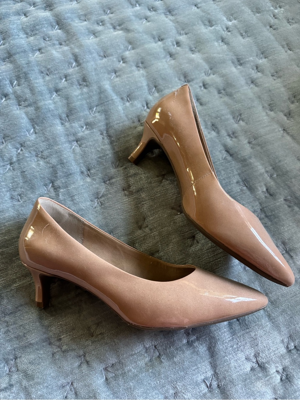 Rockport Patent Pointed-Toe Pumps in Blush